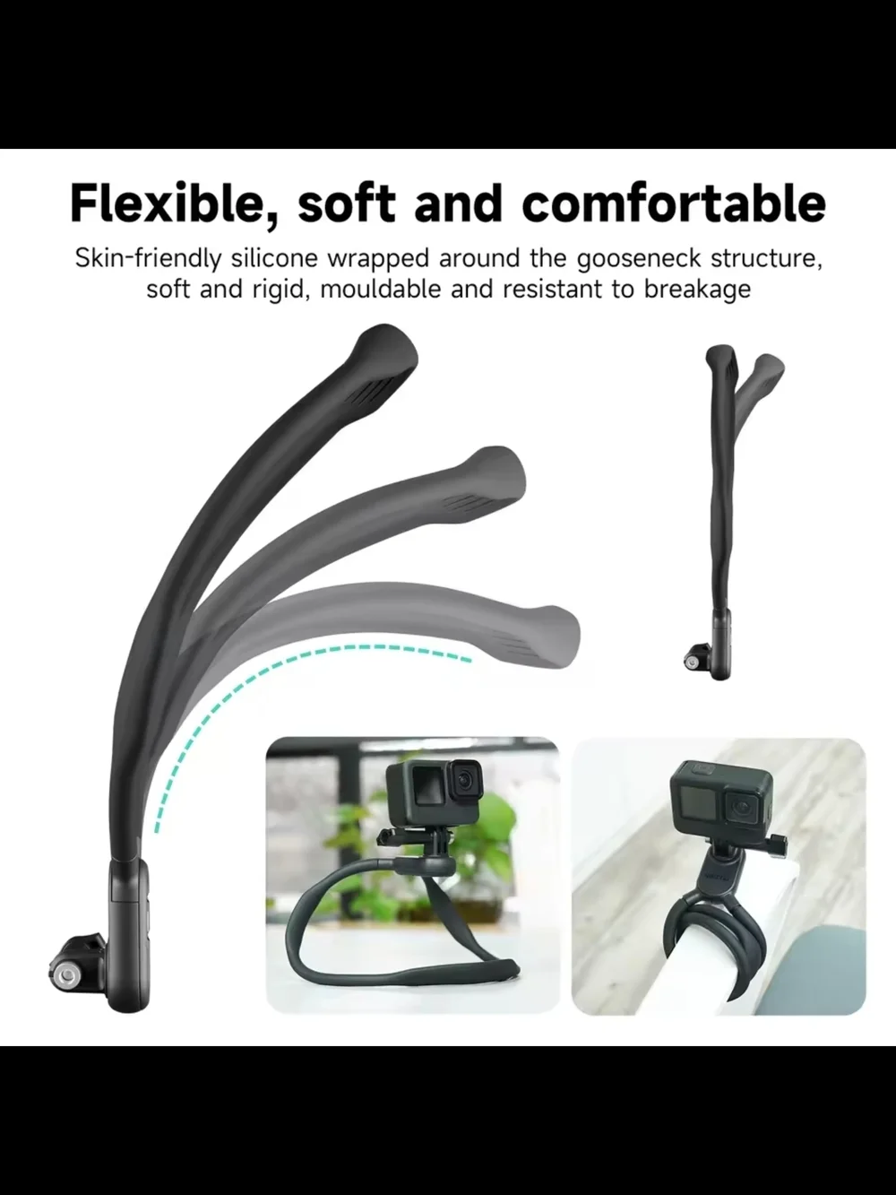Black Neck Mount Holder for Action Cameras